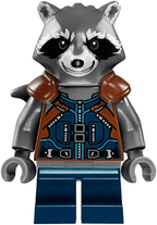 Rocket Raccoon - Dark Blue and Reddish Brown Outfit, Dark Bluish Gray Head - BrickLink - DagaBlocks