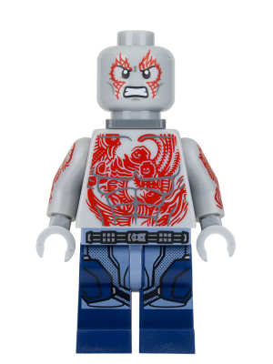 LEGO Minifigura Drax - Dark Blue Legs, Jet Pack - Marvel — imagen BrickLink