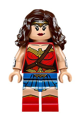 LEGO Minifigura Wonder Woman - Red Torso, Blue Skirt - DC — imagen BrickLink