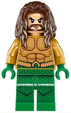 Aquaman - Dark Brown Long Hair, Green Legs - BrickLink - DagaBlocks