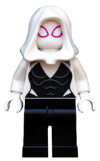 Ghost-Spider / Spider-Gwen (Gwen Stacy) - Black Legs, White Hood - BrickLink - DagaBlocks