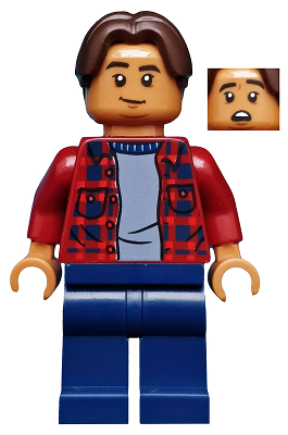 Ned Leeds - Dark Red Plaid Shirt, Dark Blue Legs - BrickLink - DagaBlocks