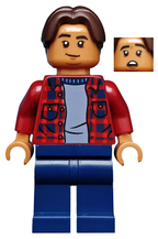 Ned Leeds - Dark Red Plaid Shirt, Dark Blue Legs - BrickLink - DagaBlocks