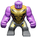 Thanos - Large Figure, Dark Bluish Gray Outfit with Gold Armor, Printed Legs, Smile - BrickLink - DagaBlocks