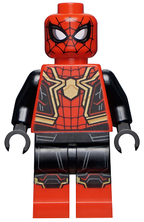 Spider-Man - Black and Red Suit, Large Gold Spider, Gold Knee Trim (Integrated Suit) - BrickLink - DagaBlocks