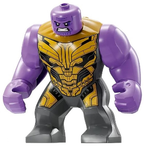 Thanos - Large Figure, Dark Bluish Gray Outfit with Gold Armor, Printed Legs, Angry - BrickLink - DagaBlocks