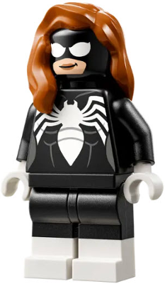 LEGO Minifigura Spider-Woman Black Outfit with White Boots - Marvel — imagen BrickLink