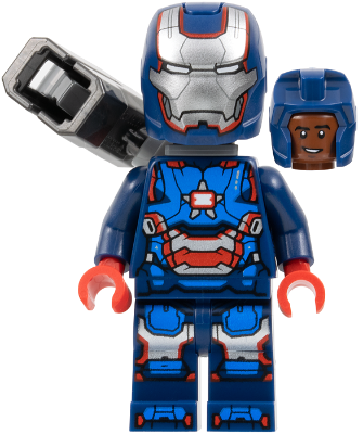 LEGO Minifigura Iron Patriot MK1 - Stud Shooter - Marvel — imagen BrickLink