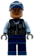 Security Guard Arkham Asylum - Male, Dark Blue Cap, Black Vest — imagen BrickLink