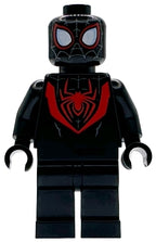 Spider-Man (Miles Morales) - Dark Bluish Gray Webbing on Head, Black Hands — imagen BrickLink