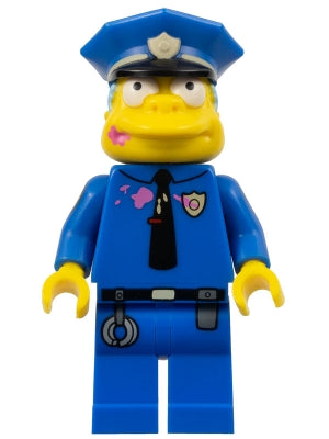Chief Wiggum with Dark Pink Frosting Splotches on Face and Shirt — imagen BrickLink