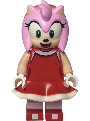 LEGO Minifigura Amy Rose Red Dress - Sonic the Hedgehog — imagen BrickLink
