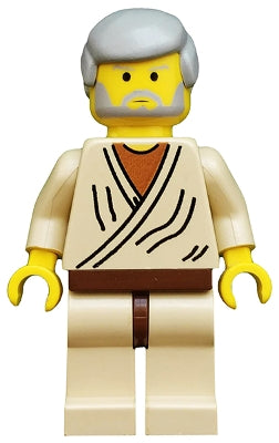 Obi-Wan Kenobi - Old, Yellow Head, Light Gray Hair — imagen BrickLink