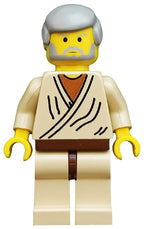 Obi-Wan Kenobi - Old, Yellow Head, Light Gray Hair — imagen BrickLink