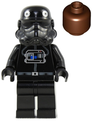 Imperial TIE Fighter Pilot - Reddish Brown Head - BrickLink - DagaBlocks