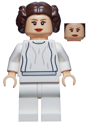 LEGO Minifigura Princess Leia White Dress Simple Belt - Star Wars — imagen BrickLink