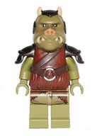 Gamorrean Guard - Olive Green, Dark Tan Hips - BrickLink - DagaBlocks