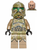 LEGO Minifigura Clone Trooper, 41st Elite Corps (Phase 2) - Kashyyyk Camouflage, Scowl - Star Wars — imagen BrickLink