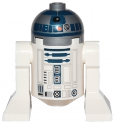 Astromech Droid, R2-D2 - Flat Silver Head, Red Dots and Small Receptor - BrickLink - DagaBlocks
