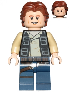 LEGO Minifigura Han Solo Black Vest - Star Wars — imagen BrickLink