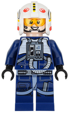 LEGO Minifigura Rebel Pilot Y-wing (Dark Blue Jumpsuit) - Star Wars — imagen BrickLink
