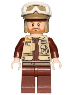 Rebel Trooper - White Goggles, Dark Tan Helmet, Medium Nougat Beard (Corporal Rostok) — imagen BrickLink