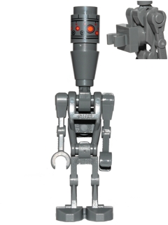 LEGO Minifigura Assassin Droid (IG-88) - Dark Bluish Gray, Printed Head, 1 x 1 Round Plate and Clip - Star Wars — imagen BrickLink