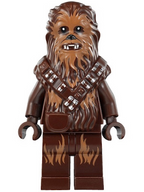 LEGO Minifigura Chewbacca - Dark Brown, Medium Nougat Fur, Crossed Bandoliers - Star Wars — imagen BrickLink