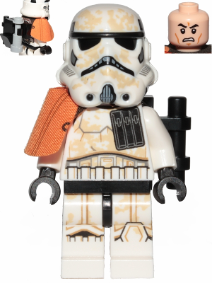 Sandtrooper Squad Leader (Captain) - Dual Molded Helmet, Orange Pauldron, Ammo Pouch, Dirt Stains, Survival Backpack - BrickLink - DagaBlocks