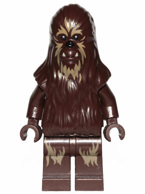 LEGO Minifigura Wookiee Warrior - Dark Brown with Dark Tan Fur, Printed Legs - Star Wars — imagen BrickLink