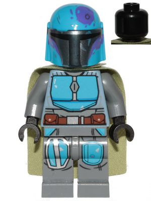 Mandalorian Tribe Warrior (Hewitt Dala) - Male, Olive Green Cape, Dark Azure Helmet - BrickLink - DagaBlocks