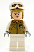 LEGO Minifigura Hoth Rebel Trooper Dark Tan Uniform and Helmet, White Legs - Star Wars — imagen BrickLink
