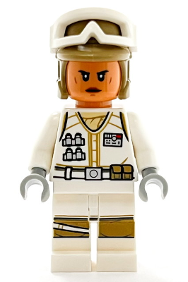 LEGO Minifigura Hoth Rebel Trooper White Uniform, Dark Tan Helmet, Female - Star Wars — imagen BrickLink