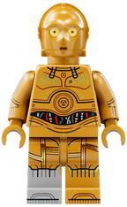 LEGO Minifigura C-3PO - Molded Light Bluish Gray Lower Leg, Printed Arms - Star Wars — imagen BrickLink