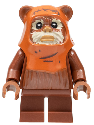 LEGO Minifigura Wicket (Ewok) - Printed Dark Orange Hood with Wrinkles - Star Wars — imagen BrickLink