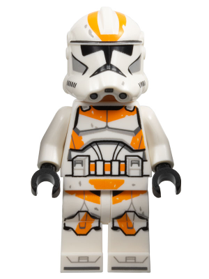 LEGO Minifigura Clone Trooper, 212th Attack Battalion (Phase 2) - White Arms, Dirt Stains, Nougat Head, Helmet with Holes - Star Wars — imagen BrickLink