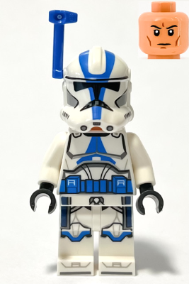 LEGO Minifigura Clone Trooper Officer, 501st Legion (Phase 2) - White Arms, Blue Rangefinder, Nougat Head, Helmet with Holes - Star Wars — imagen BrickLink