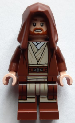 LEGO Minifigura Obi-Wan Kenobi - Reddish Brown Robe and Hood - Star Wars — imagen BrickLink