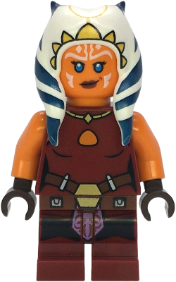 LEGO Minifigura Ahsoka Tano (Padawan) - Dark Red Backless Vest with Necklace and Belt, Medium Legs - Star Wars — imagen BrickLink