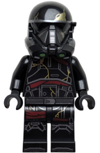 Imperial Death Trooper - Black Armor with Gold Cracks, Dark Tan Zombie Head - BrickLink - DagaBlocks