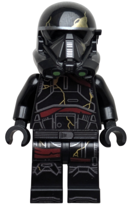 Imperial Death Trooper - Black Armor with Gold Cracks, Dark Tan Zombie Head - BrickLink - DagaBlocks